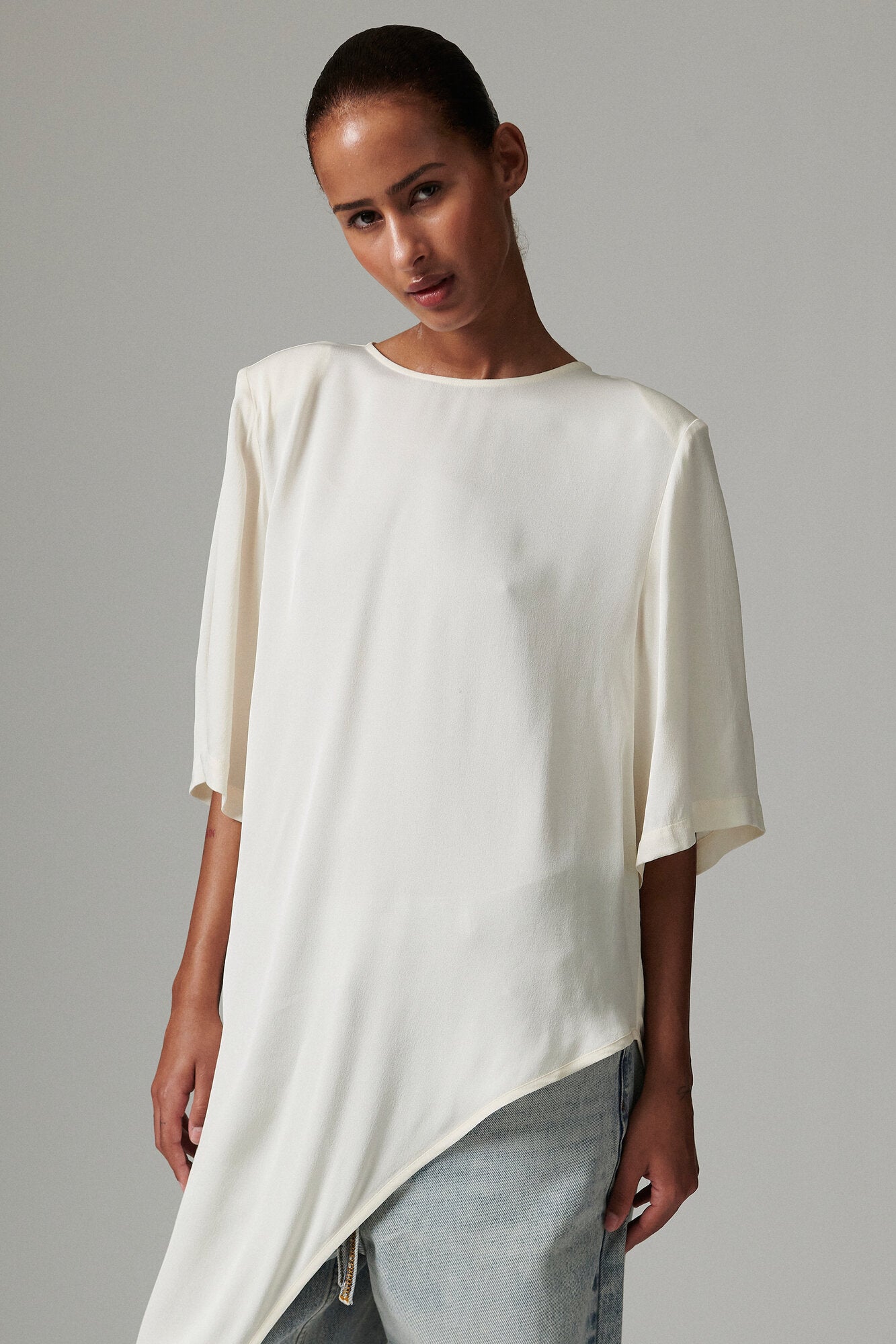 Lolly Matte Crepe t-shirt - Jet Stream